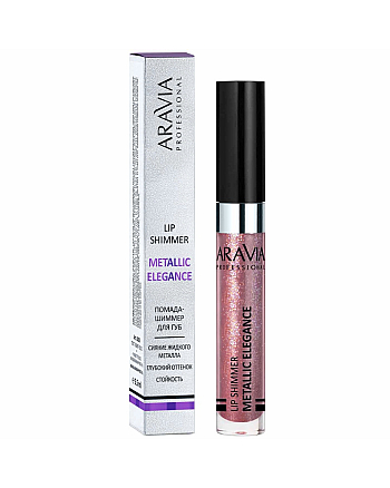 Aravia Professional Metallic Elegance Lip Shimmer 05 - Жидкая помада-металлик для губ, оттенок малиново-розовый 5.5 мл  - hairs-russia.ru